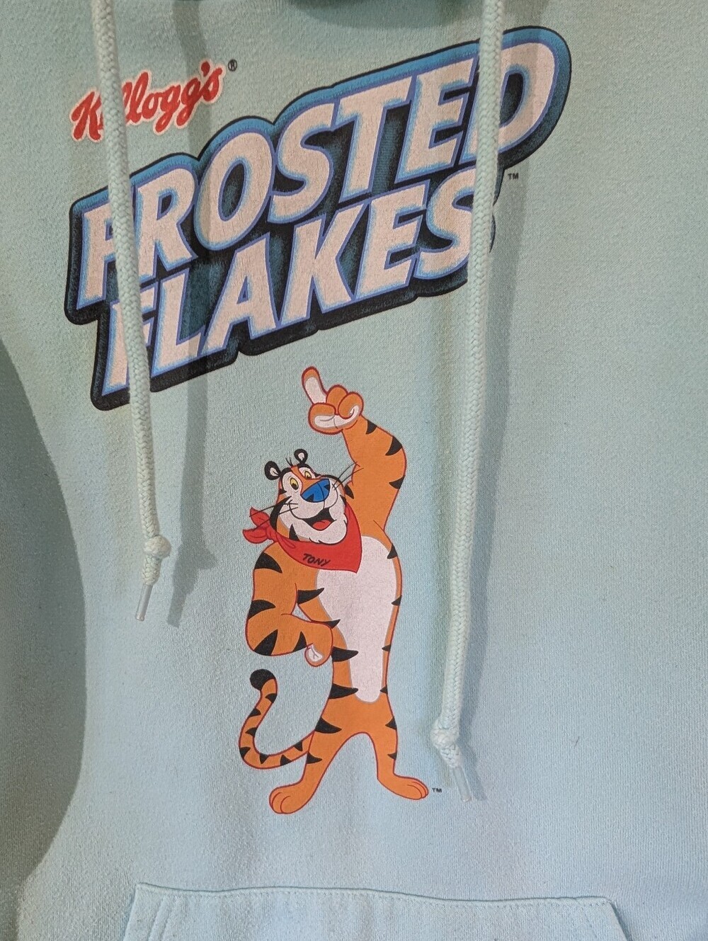Licensed Frosted Flakes Tony the Tiger Light Blue Hoodie- M, Mens - Picture 3 of 6